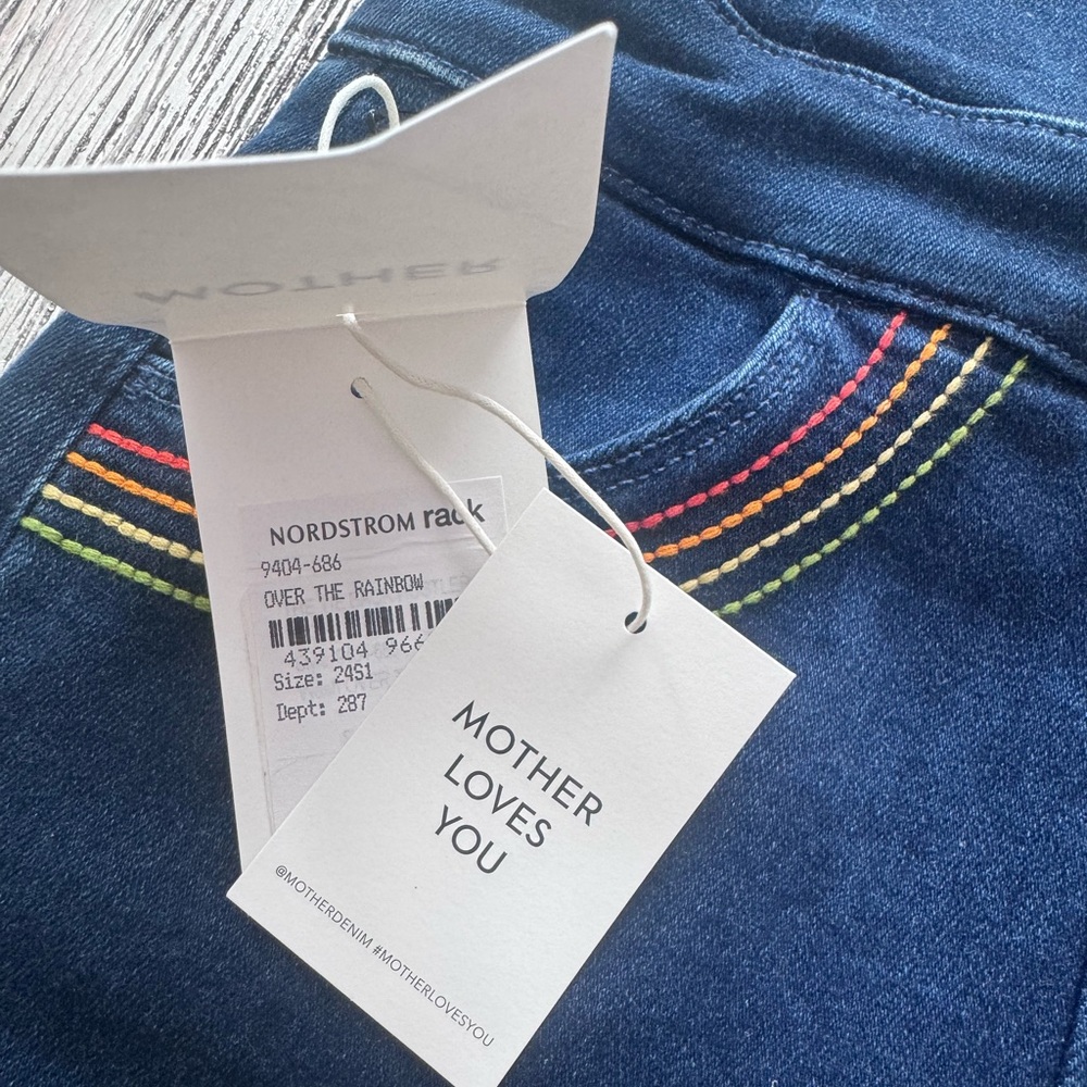 (NWT) *SOLD OUT EVERYWHERE* MOTHER DENIM TIE BACK HUSTLER OVERALLS 🌈 - Picture 9 of 13